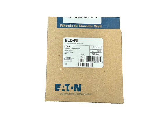 Eaton Wheelock Exceder Strobe fire alarm device in original packaging, wall mount red, model STR-N
