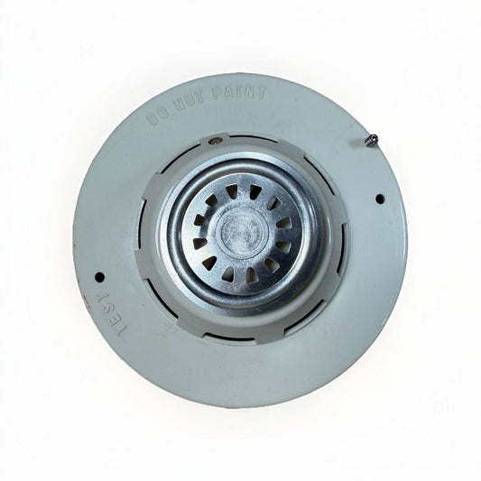 Ceiling-mounted fire alarm detector with 'DO NOT PAINT' warning, used fire alarm equipment