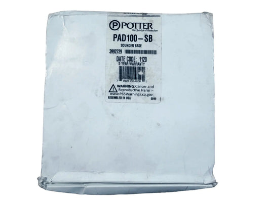 Potter PAD100-SB Fire Alarm Sounder Base (NEW IN BOX) Potter Electric Signal