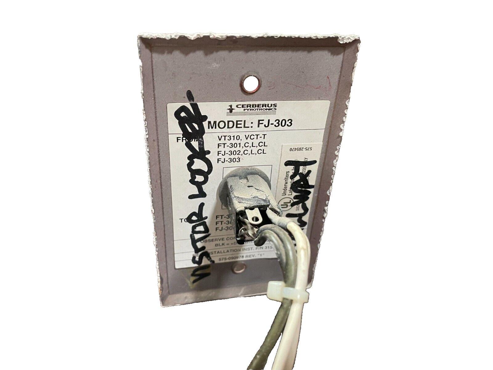 Cerberus Pyrotronics FJ-303 fire alarm control module with wiring, used fire safety equipment