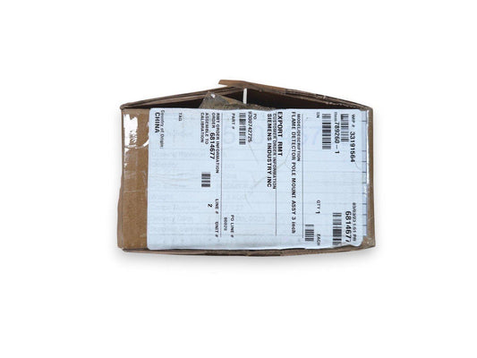 Siemens flame detector pole mount assembly in shipping box, fire alarm equipment