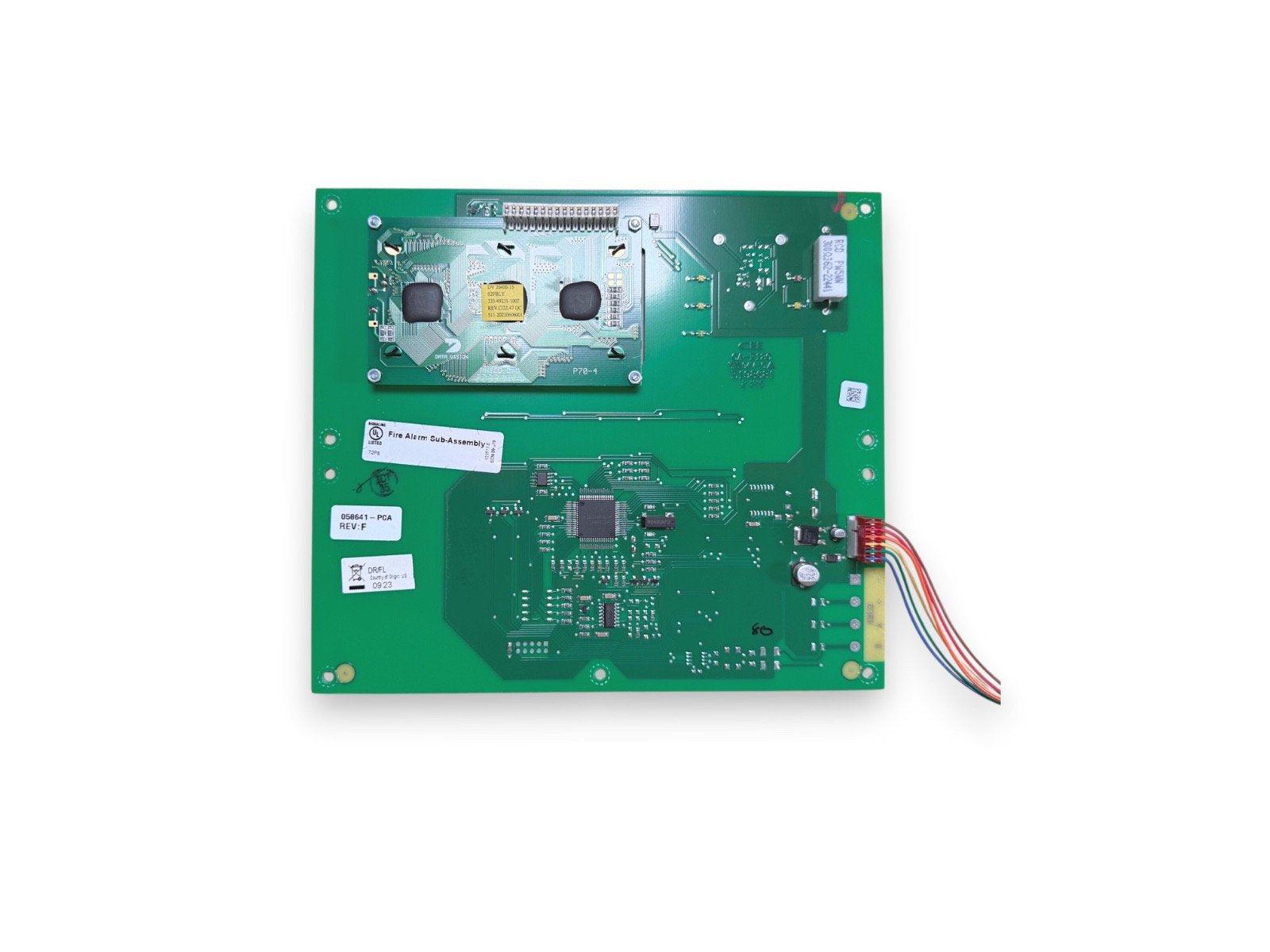 Fire alarm control panel circuit board with wiring harness and UL listed sub-assembly