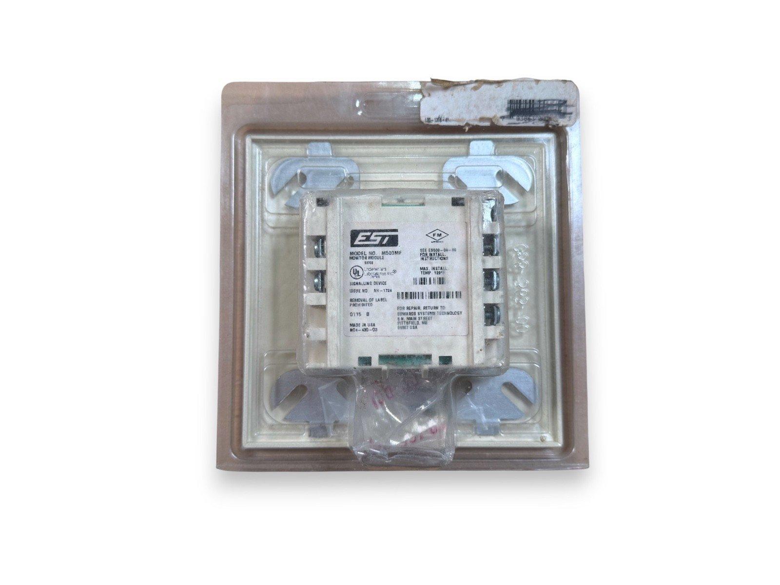 EST M500MF fire alarm monitor module in original packaging, used fire safety equipment