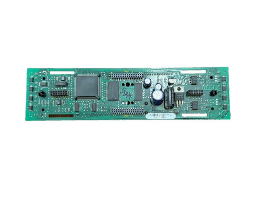 Fire alarm control panel circuit board with integrated chips and connectors for fire safety systems