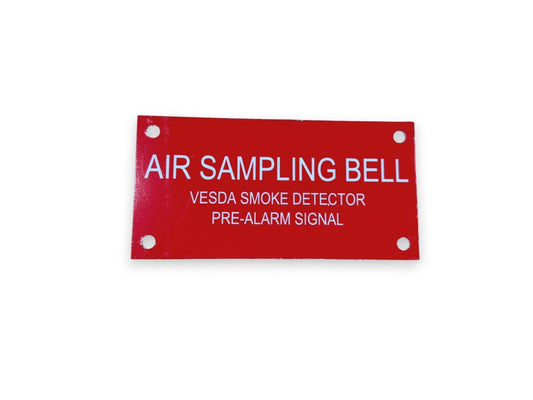 Air Sampleing Bell VESDA Smoke Detector Metal Sign 6 inch x 3 inch (NEW)