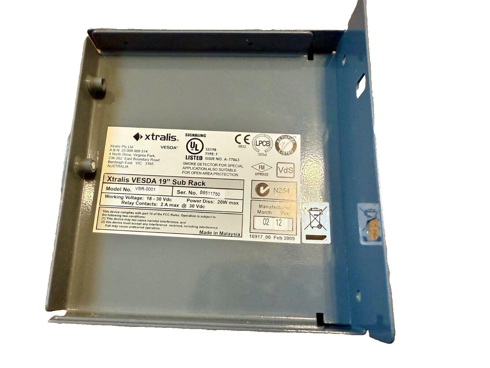 Xtralis VESDA 19" Sub Rack fire alarm component with UL, FM, VdS certifications for open area protection