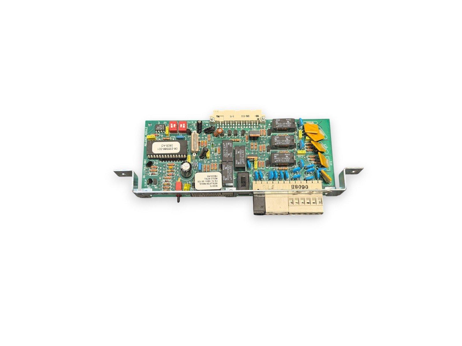 Fire alarm control panel circuit board with Zettler relays and connectors for commercial systems