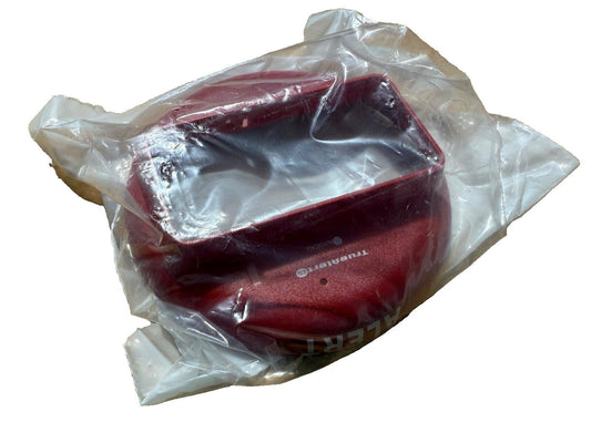 Red TrueAlert fire alarm horn speaker in plastic wrap, new surplus equipment