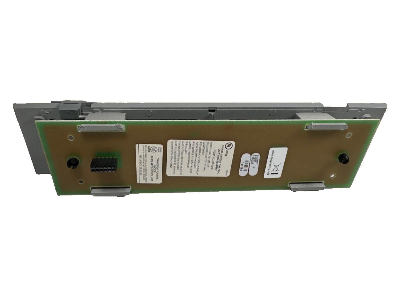 Fire alarm control panel circuit board with UL listing, connectors, and labels for system integration