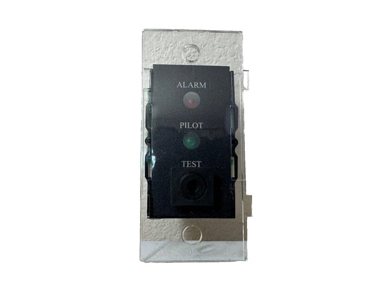 Fire alarm panel with Alarm, Pilot, and Test indicators for safety monitoring