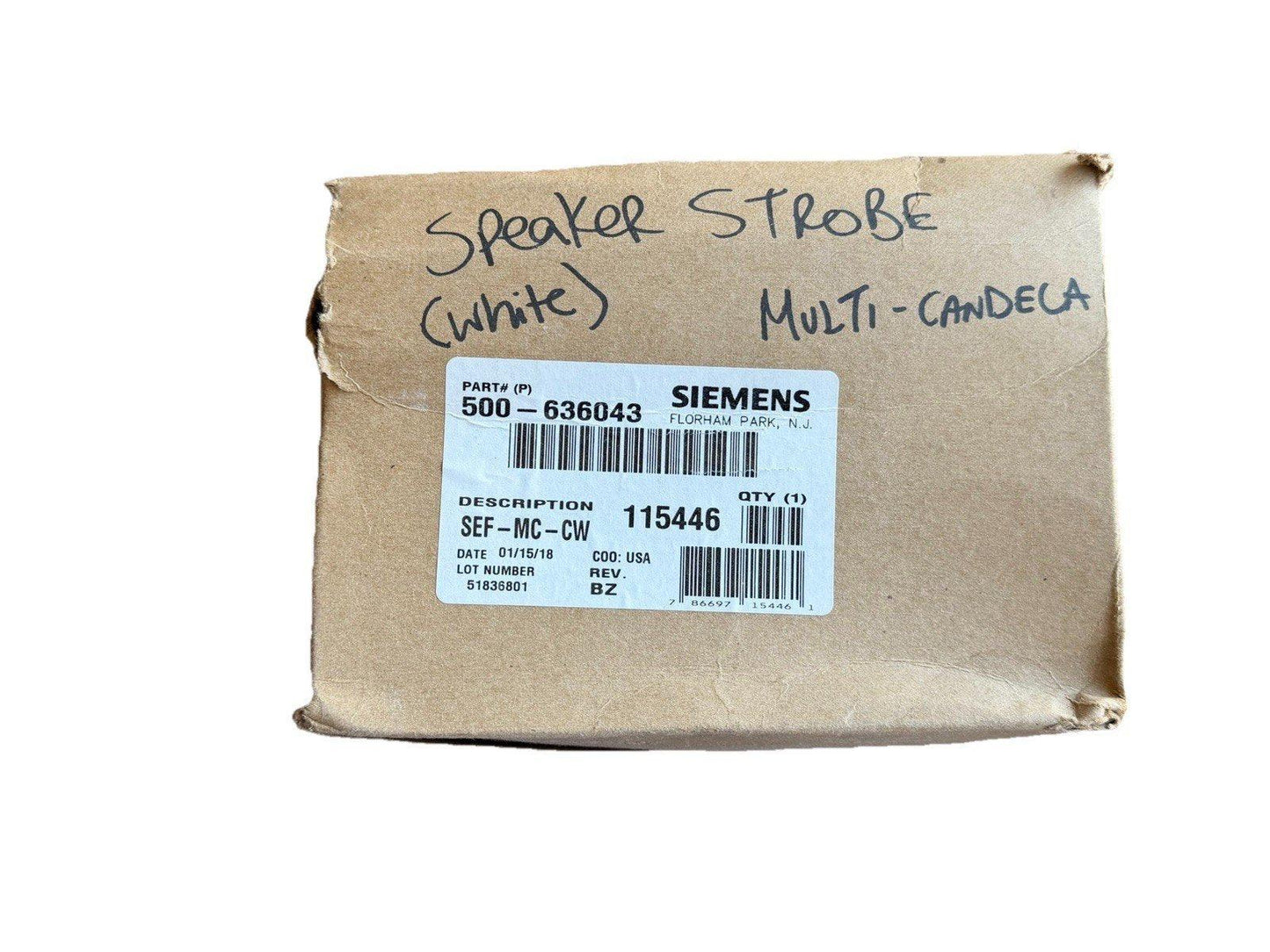 Siemens SEF-MC-CW 500-636043 Speaker Strobe Ceiling White (NEW IN BOX)