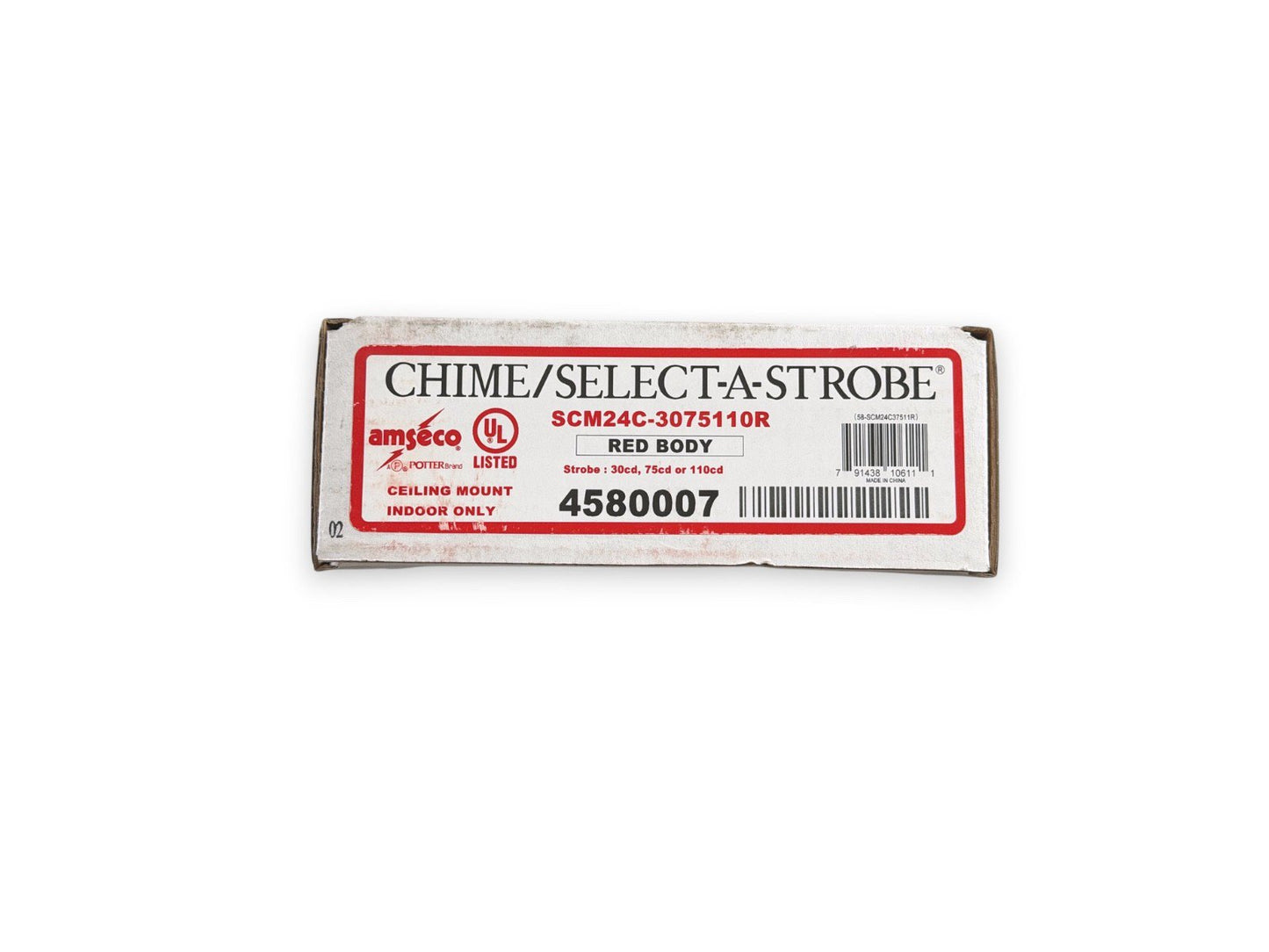 Potter Amseco SCM24C-3075110R Chime/Select-A-Strobe Ceiling Red (NEW IN BOX)
