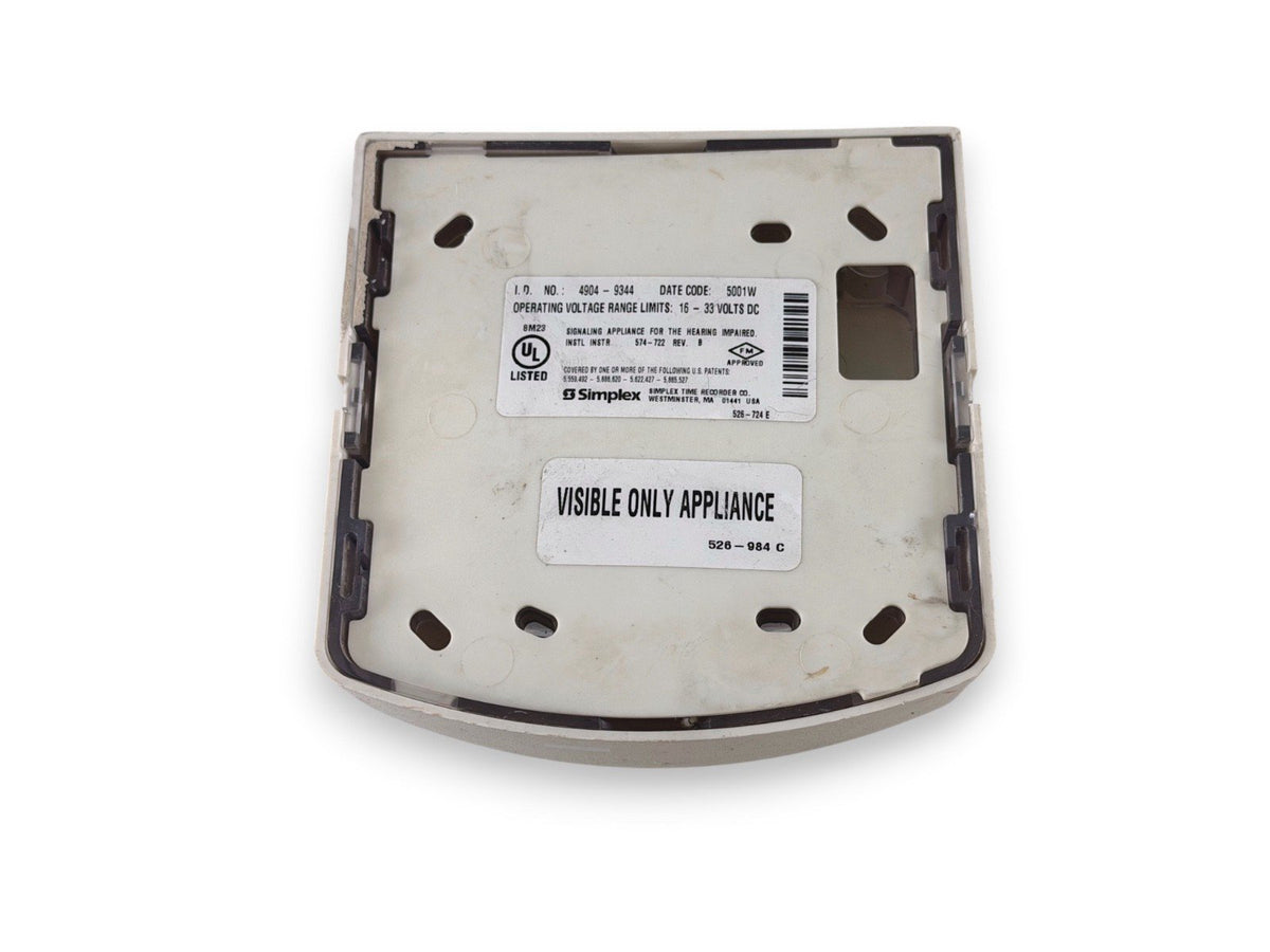 Simplex 4904-9344 Fire Alarm Strobe Wall White (SmartSync)