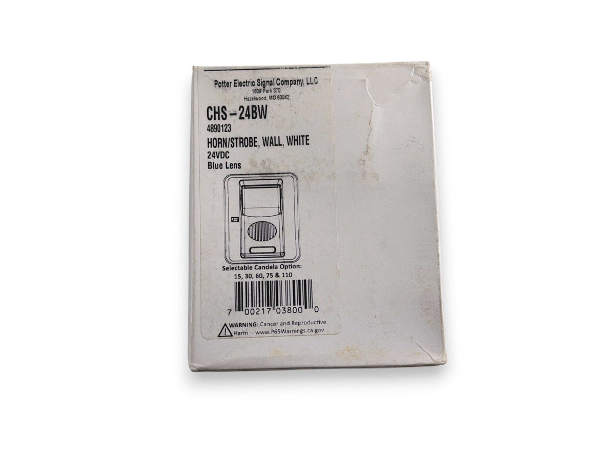 Potter CHS-24BW Horn Strobe Wall White Blue Lens (NEW IN BOX)