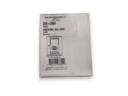 Potter CHS-24BW Horn Strobe Wall White Blue Lens (NEW IN BOX)