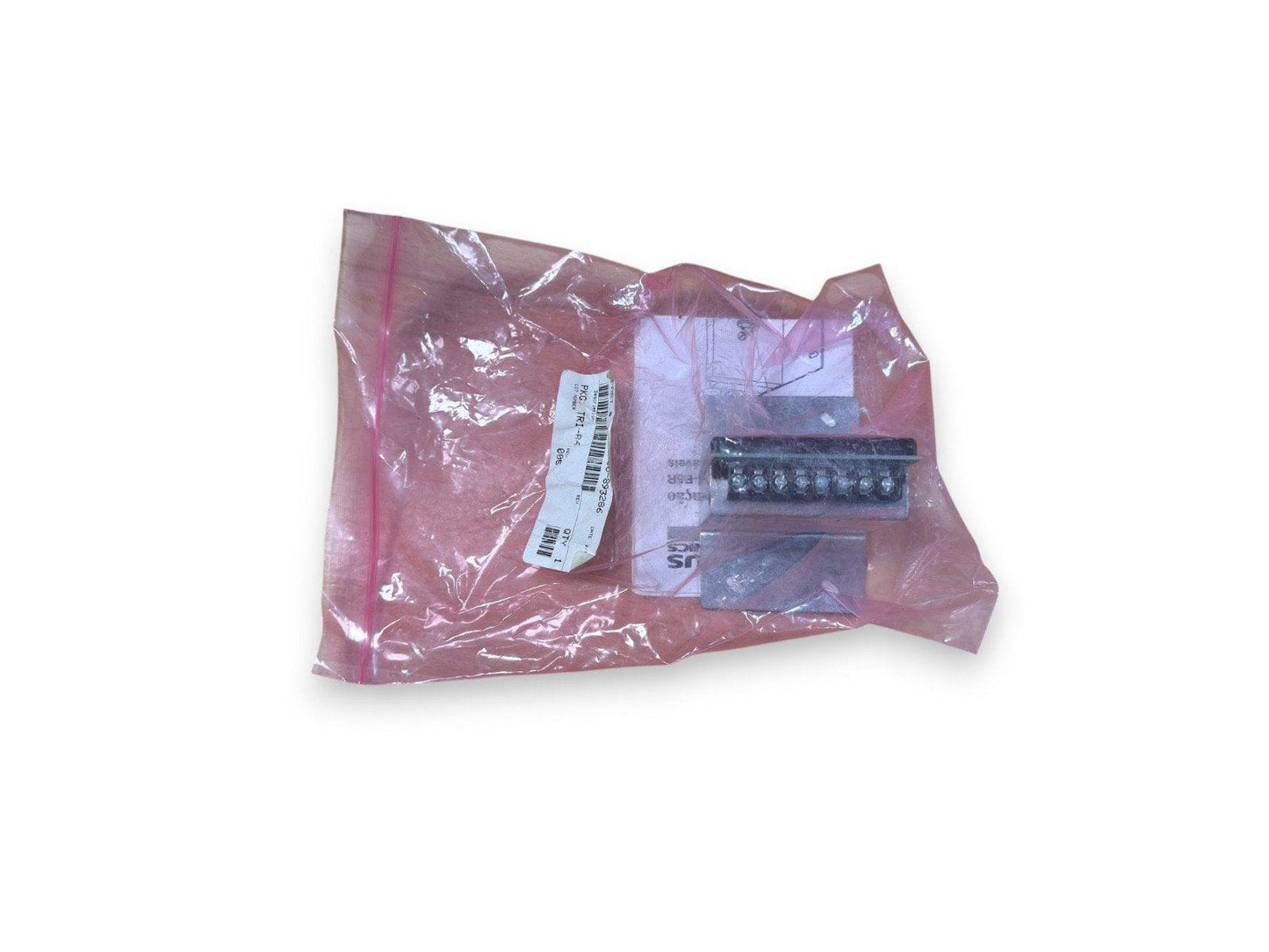 Fire alarm relay module in sealed plastic bag with label, for fire safety systems
