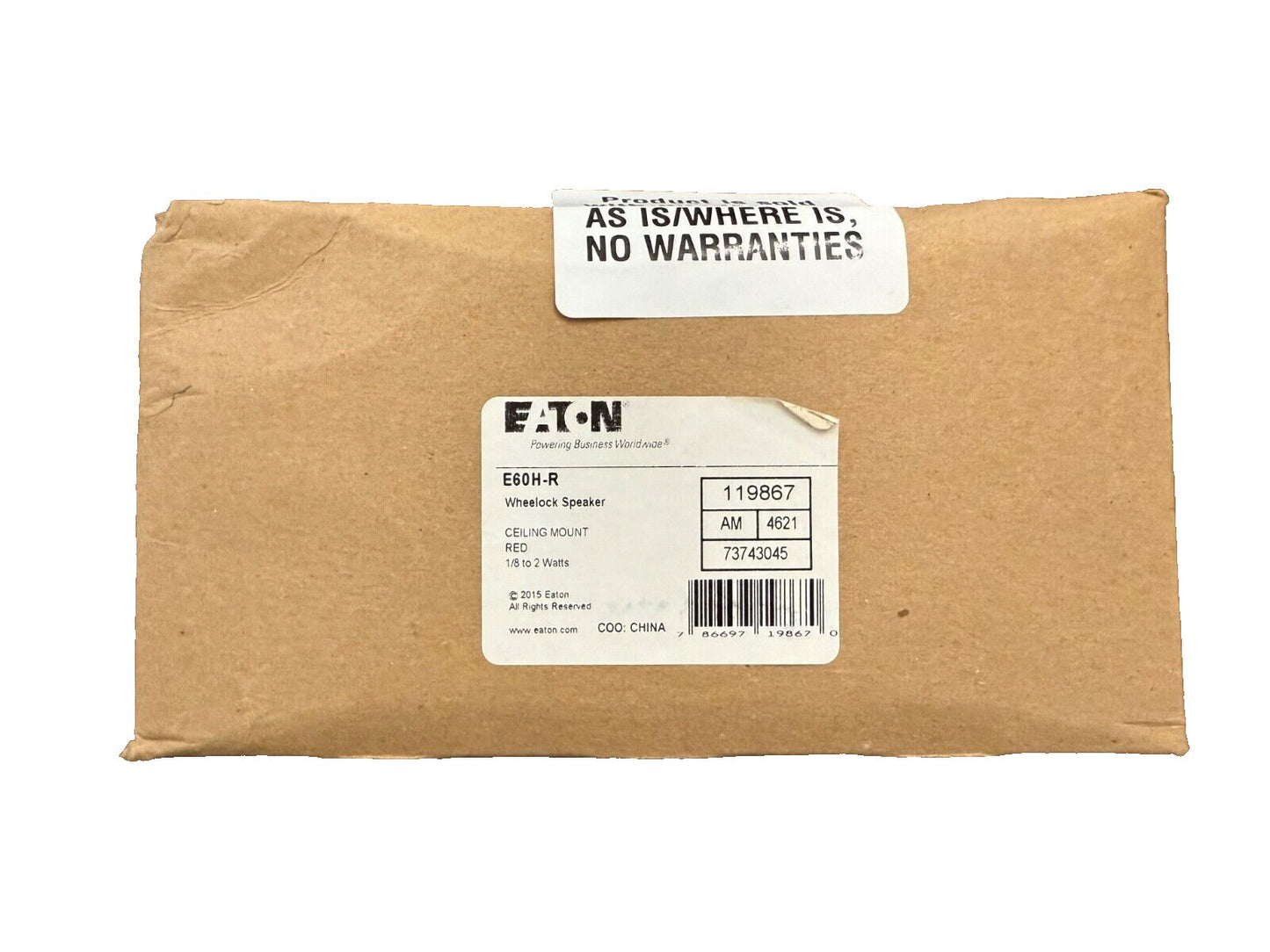 Eaton Wheelock 60H-R Fire Alarm Speaker Ceiling Red (NEW IN BOX)