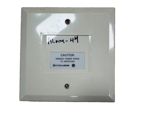 Potter-NOHMI fire alarm device with caution label, marked Alarm-44, for commercial safety systems