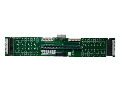 Fire alarm control panel circuit board with connectors and address switches for fire safety systems