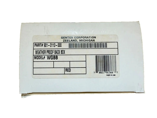 Gentex WGBB Fire Alarm Weatherproof Back Box Red (NEW IN BOX) Gentex
