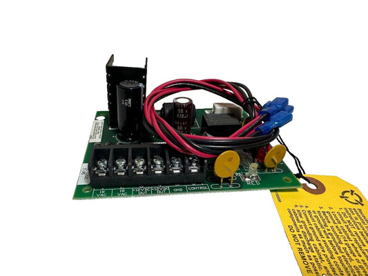 Fire alarm control module with wiring terminals, capacitors, and 12VDC output for commercial security systems