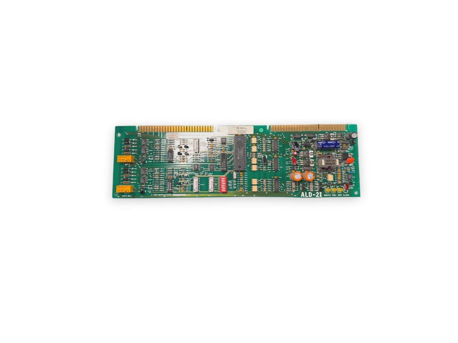 ALD-21 fire alarm control panel circuit board with connectors and components for fire safety systems