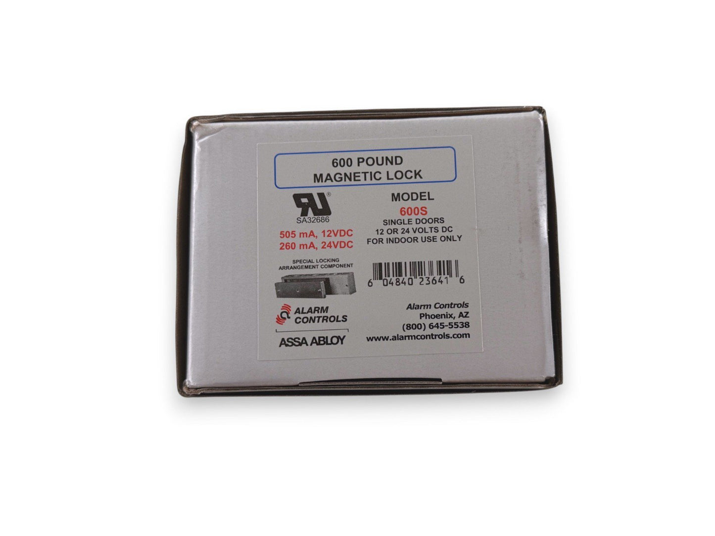 Assa Abloy 600S Single Doors 600 Pound Magnetic Lock (NEW IN BOX)