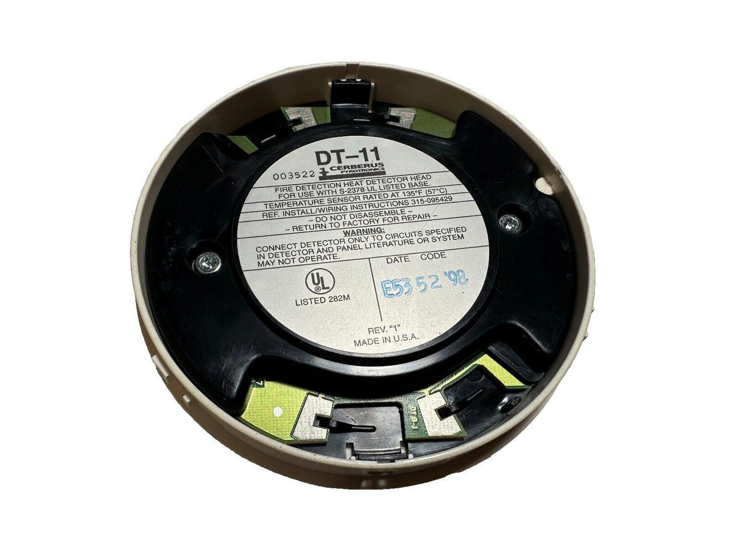 Cerberus DT-11 fire detection heat detector head, UL listed, 135°F sensor, made in USA