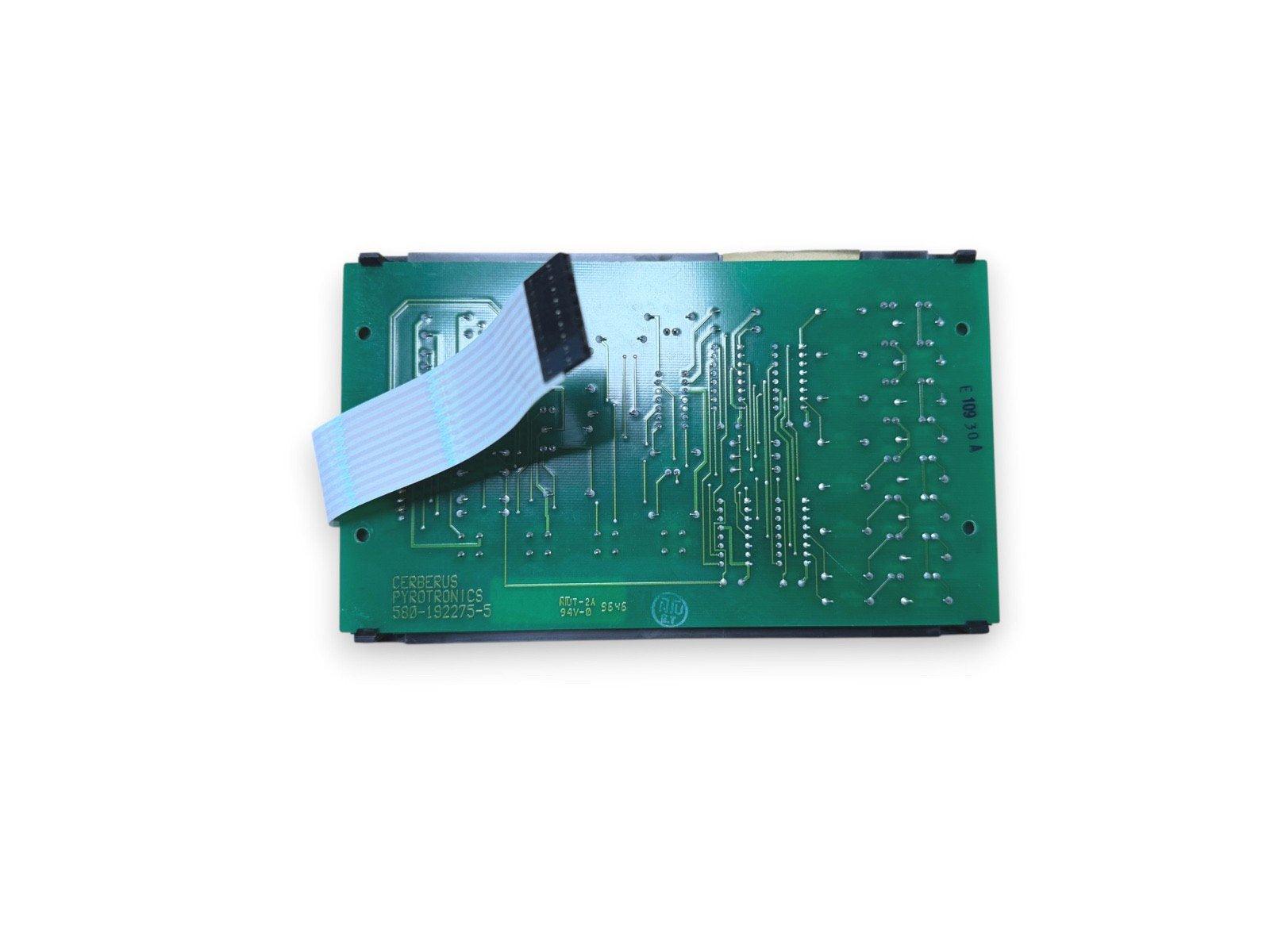 Cerberus Pyrotronics fire alarm control panel circuit board with ribbon cable, model 580-192275-5