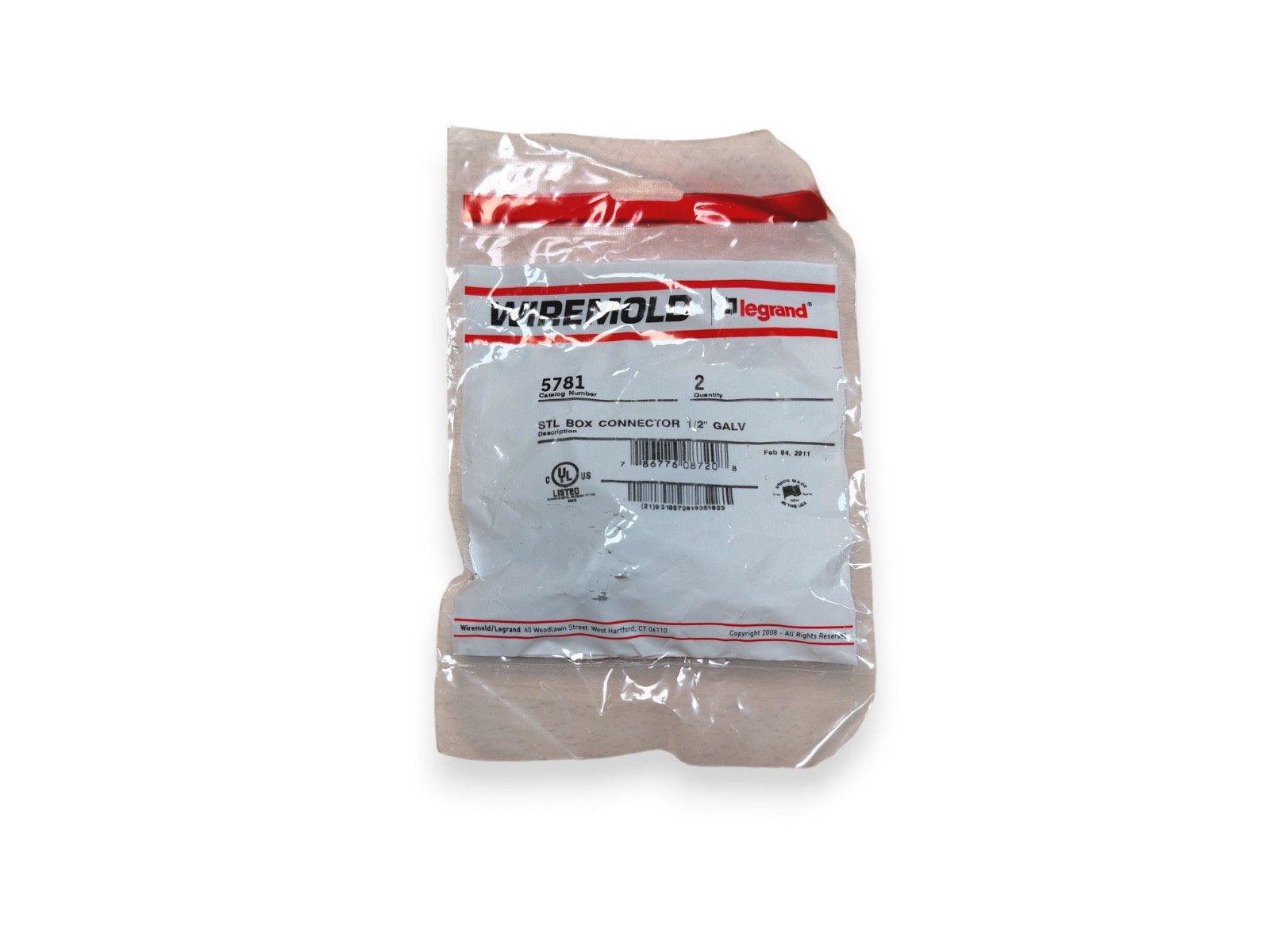 Wiremold Legrand 5781 STL Box Connector 1/2" Galv, fire alarm equipment part in sealed packaging