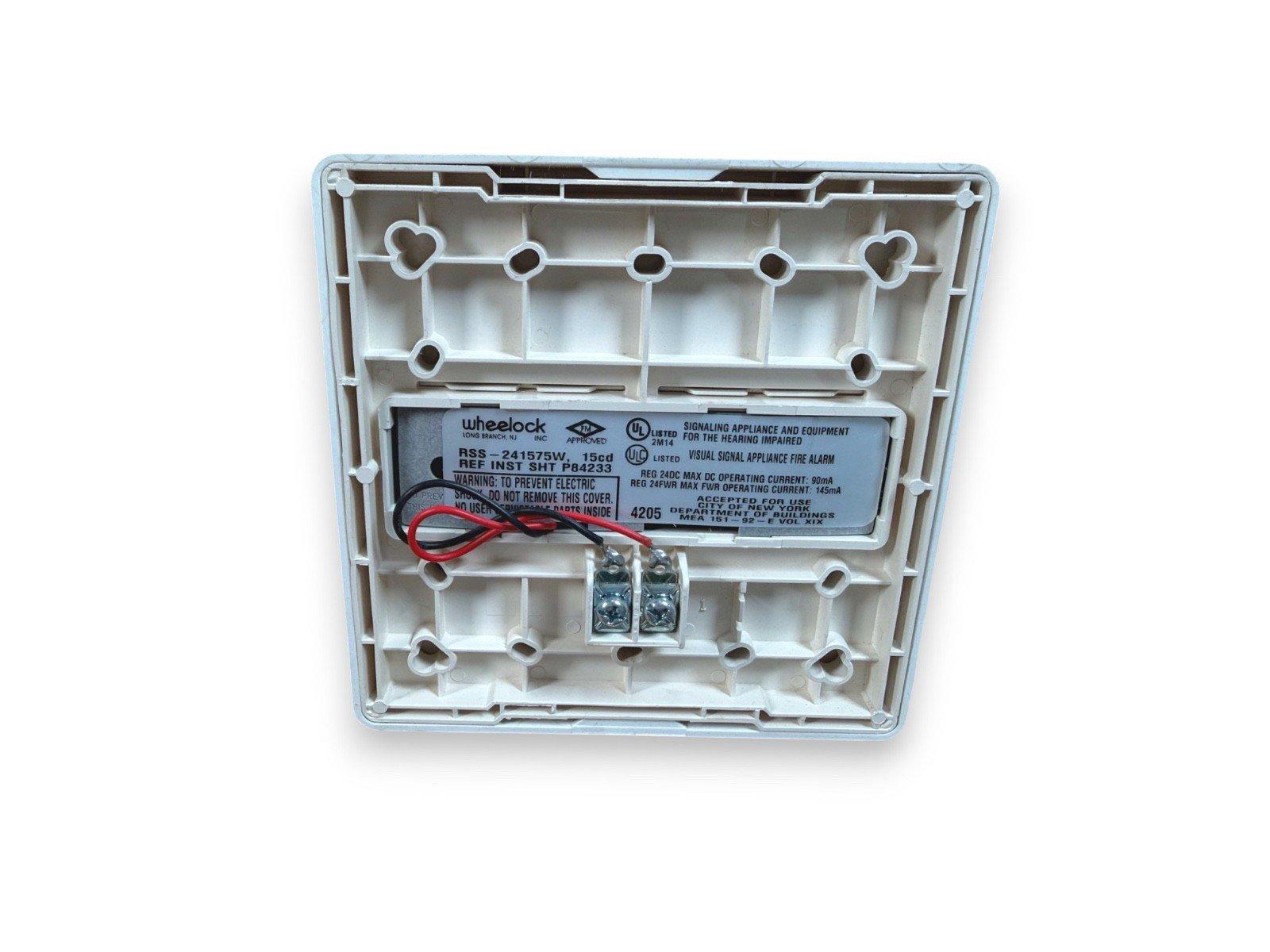 Wheelock RSS-241575W fire alarm strobe with wiring terminals, UL listed visual signal device for hearing impaired