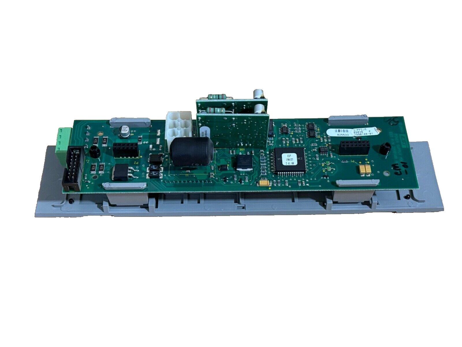 Fire alarm control panel circuit board with connectors and microchip for fire safety systems