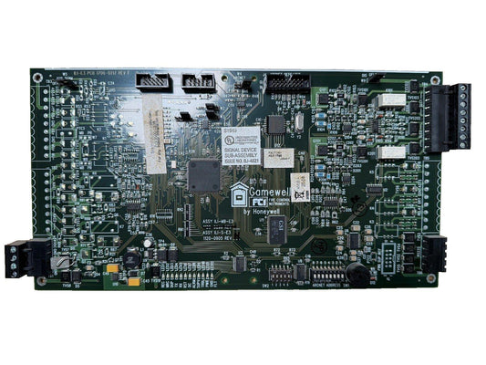 Gamewell FCI fire alarm control panel circuit board by Honeywell, featuring UL-listed signal device sub-assembly