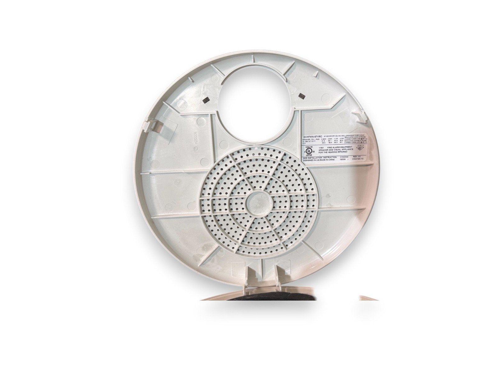 White fire alarm speaker strobe combo for ceiling mount, UL listed safety equipment