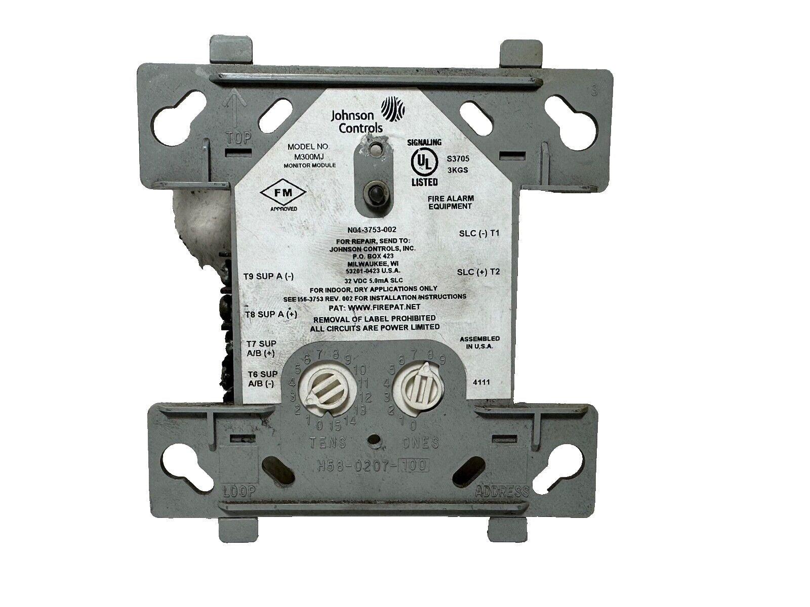 Johnson Controls M300MJ fire alarm monitor module with UL listed signaling, used fire alarm equipment