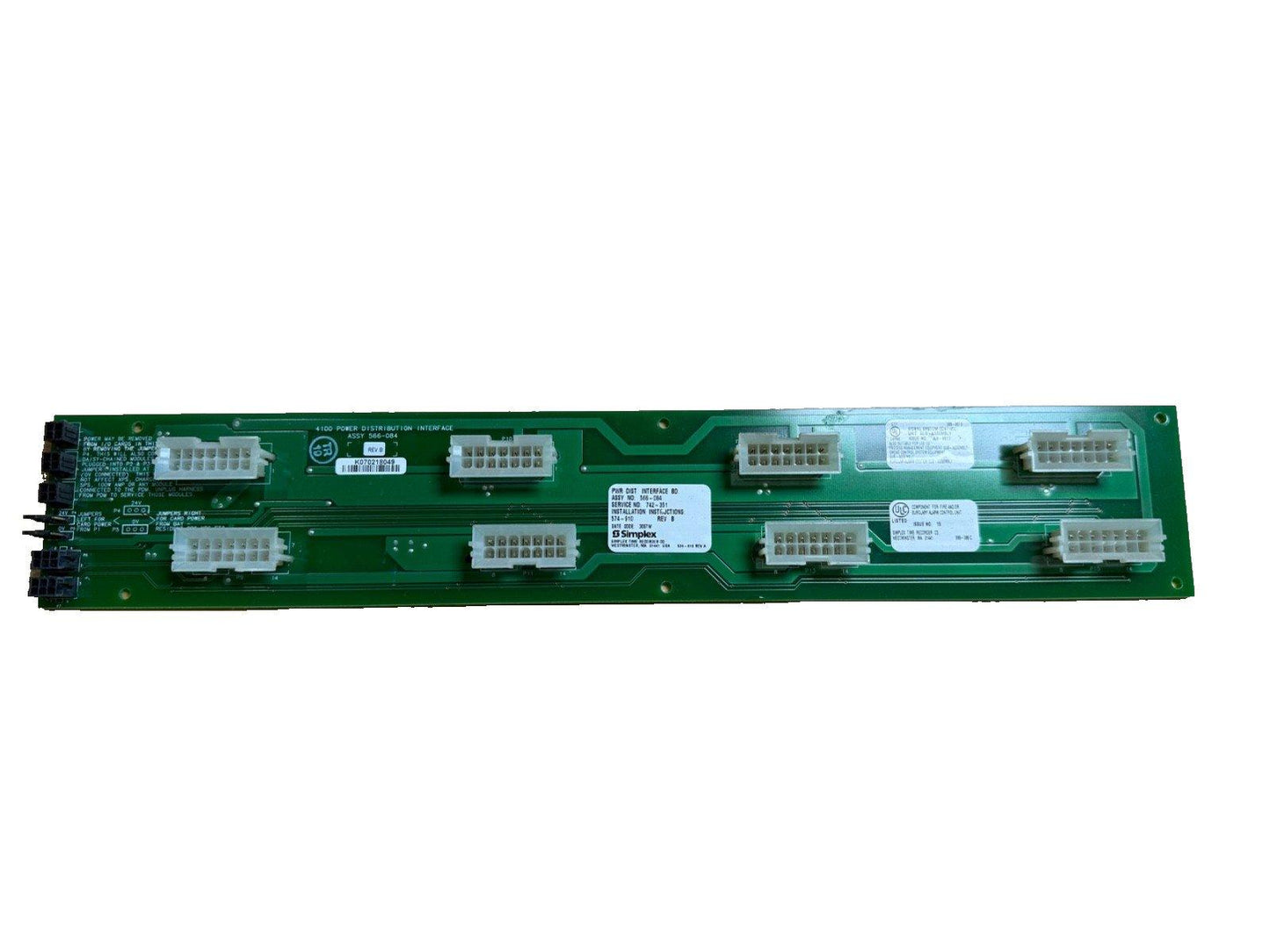 Simplex 566-084 Fire Alarm Power Distribution Interface Board