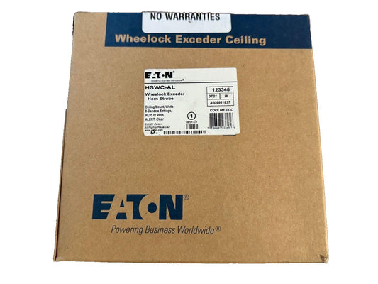 Eaton Wheelock Exceder Ceiling Horn Strobe HSWC-AL, white ceiling mount, 90/99dB alert