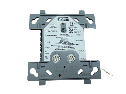 EST M500SF fire alarm control module with UL listed signaling, addressable DIP switches, and terminal connections