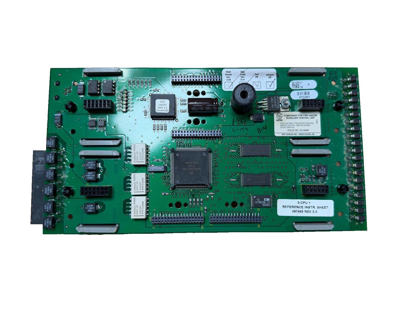 Fire alarm control panel circuit board with UL listed components and CPU module