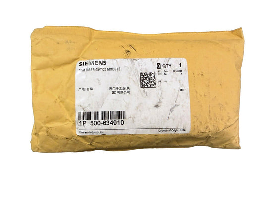 Siemens DDM Fiber Optics Module 1P 500-634910 in yellow packaging, fire alarm equipment part