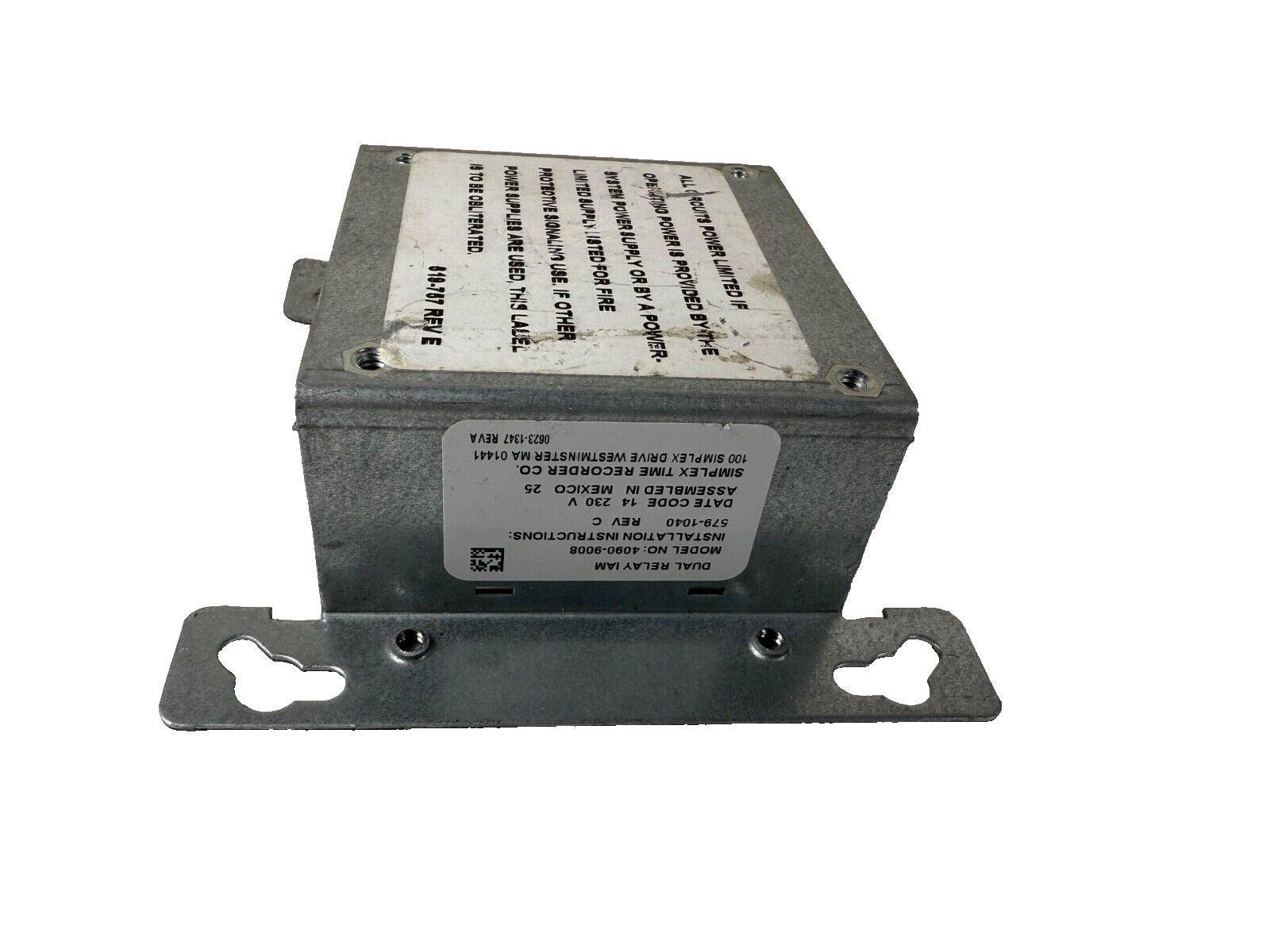 Simplex dual relay module for fire alarm systems, model 4090-9008, with mounting bracket