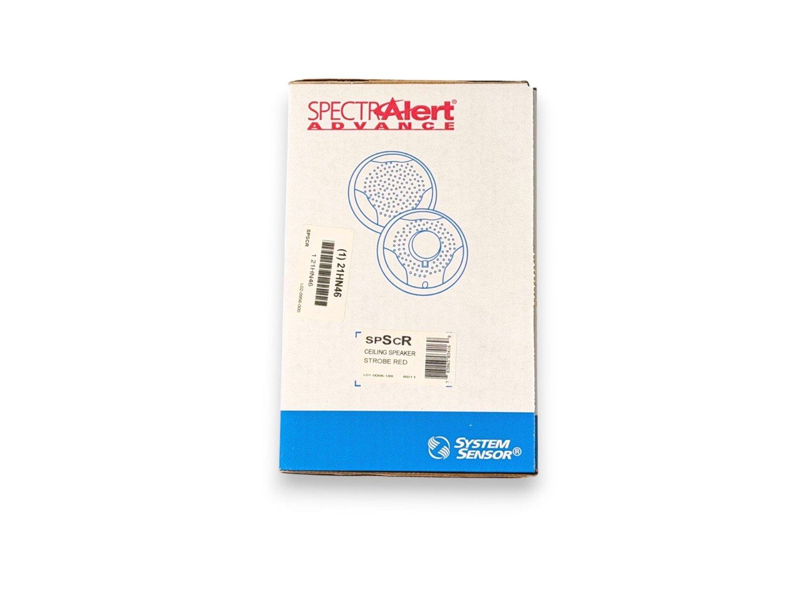 SpectrAlert Advance SPScR ceiling speaker strobe red fire alarm device box