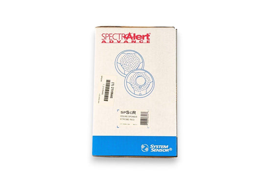 SpectrAlert Advance SPScR ceiling speaker strobe red fire alarm device box