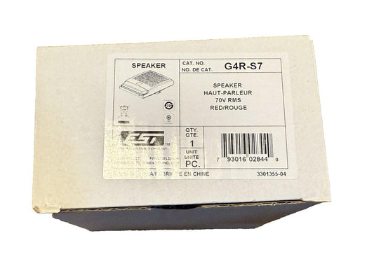 EST G4R-S7 70V RMS fire alarm speaker in original packaging, red color, new surplus equipment