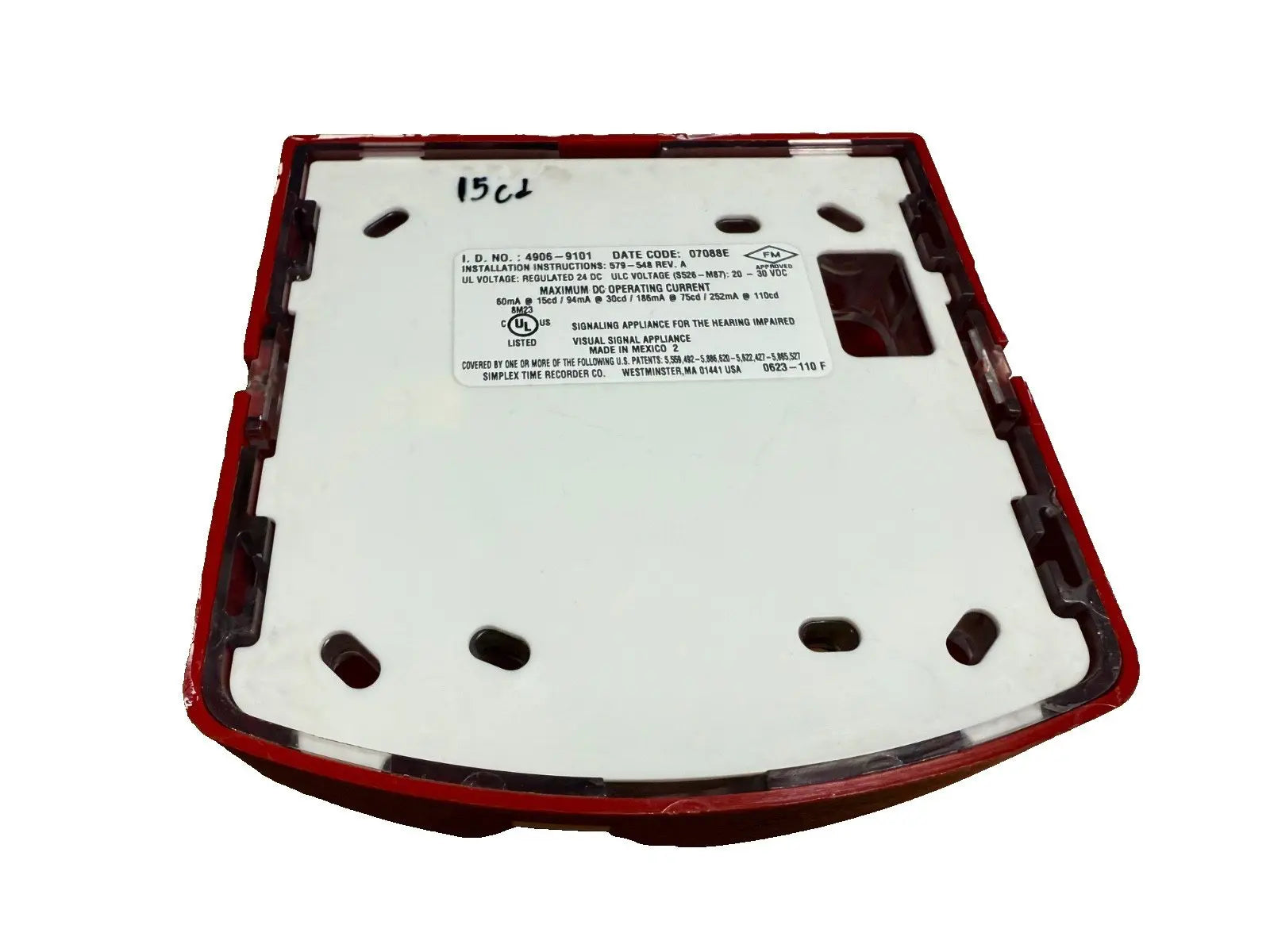 Simplex 4906-9101 Fire Alarm Strobe Wall Red (SmartSync) Simplex