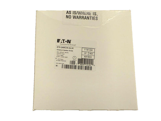 Eaton E70-24MCW-ALW Wheelock Speaker Strobe fire alarm device, white wall mount, as-is no warranty