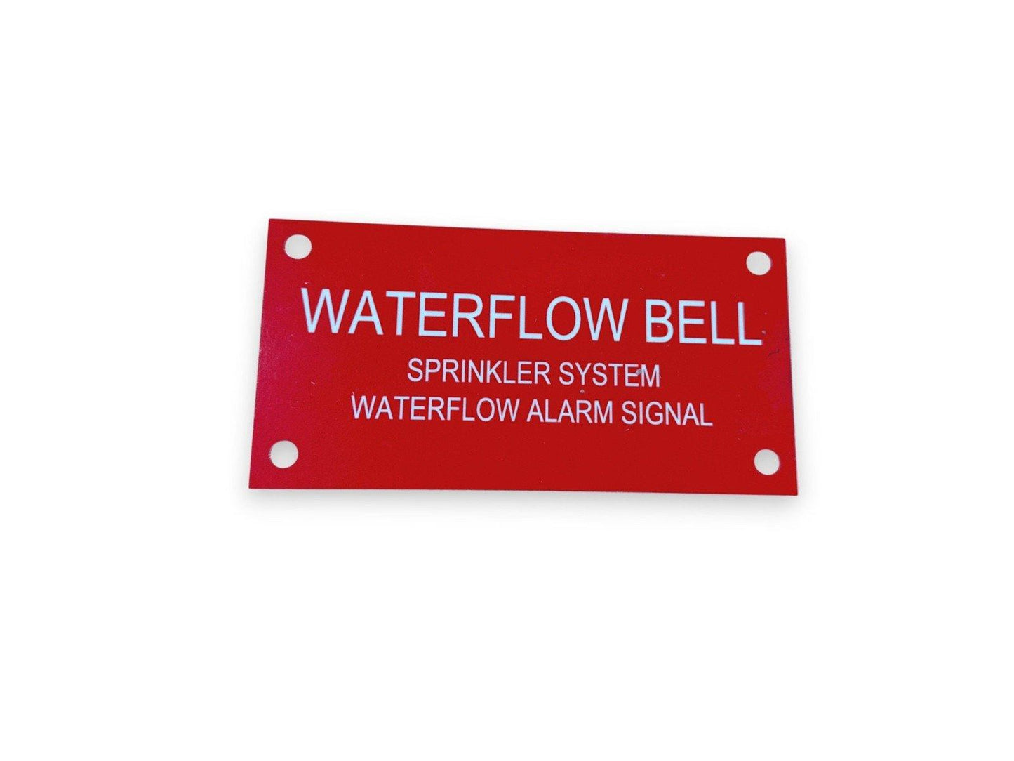 Waterflow Bell Sprinkler System Alarm Signal Metal Sign 6 inch x 3 inch (NEW)
