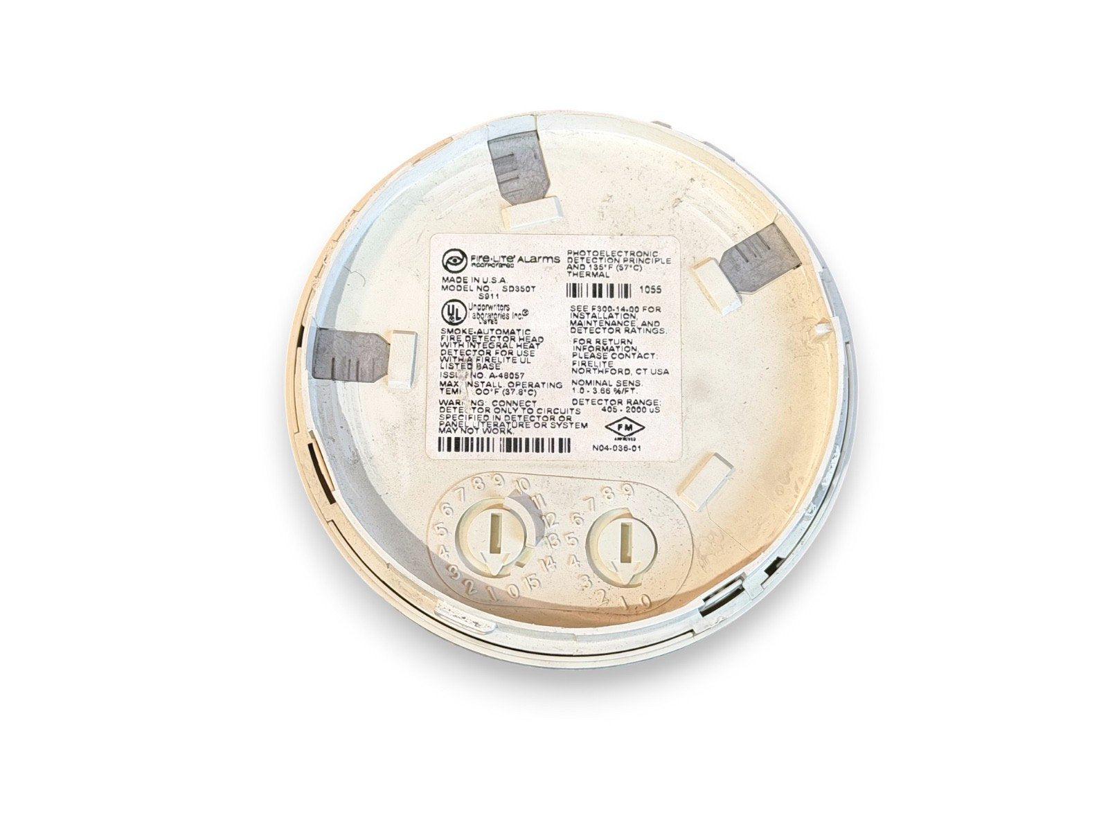Fire-Lite SD350T smoke detector head with thermal sensor, UL listed, for fire alarm systems