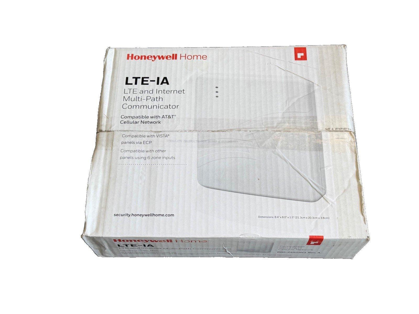 Honeywell Home LTE-IA Multi-Path Communicator box for fire alarm systems, compatible with AT&T network