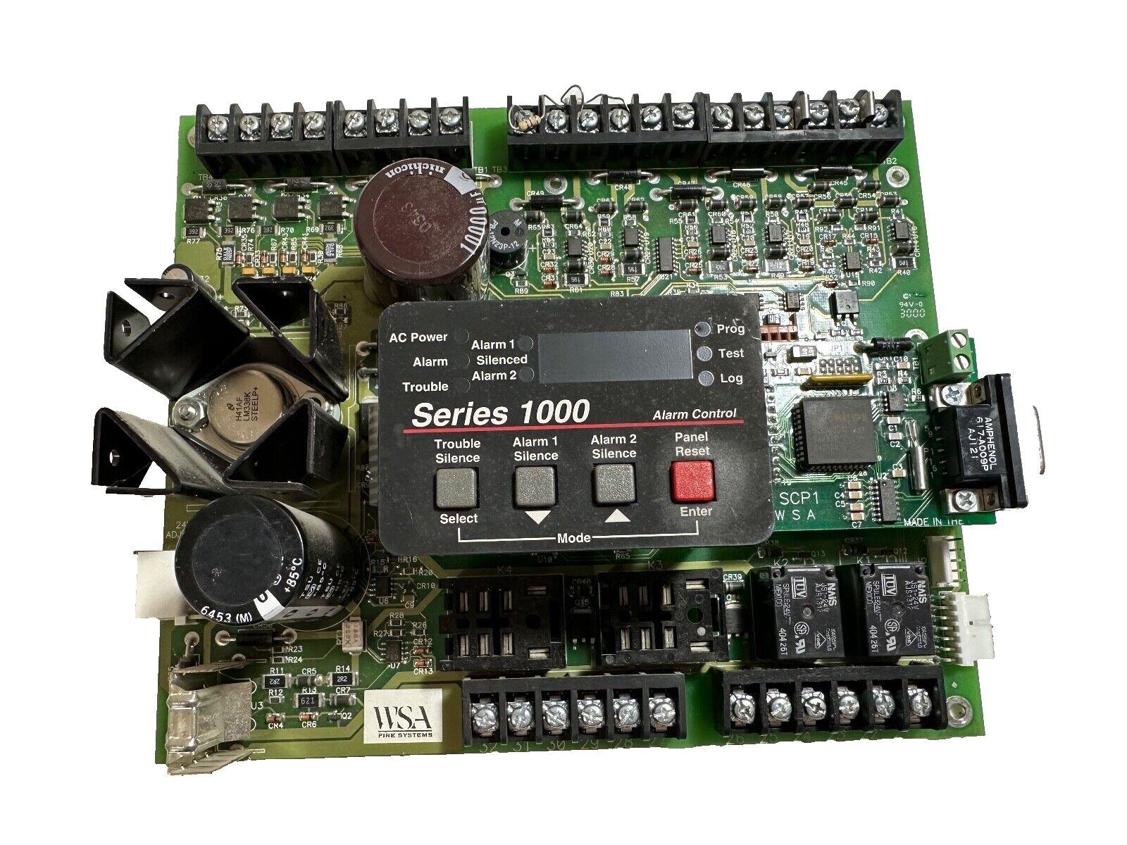 WSA Series 1000 fire alarm control panel with digital display and terminal blocks for fire safety systems